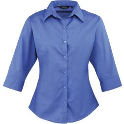 Premier Women's Poplin Three-Quarter Sleeve Blouse - Royal