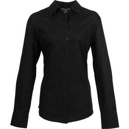 Premier Women's Long Sleeve Signature Oxford Blouse - Black