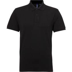 ASQUITH & FOX Performance Blend Short Sleeve Polo Shirt - Black