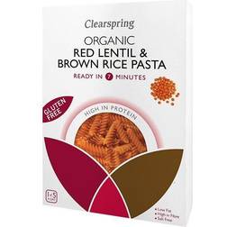 Clearspring Økologisk Glutenfri Røde Linser & Brune Ris Fusilli 250g