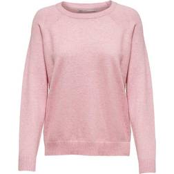 Only Single Colored Knitted Sweater - Pink/Light Pink