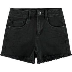 Name It Regular Fit High Waist Denim Shorts - Black/Black Denim (13185618)