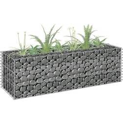 vidaXL Arriate De Gaviones De Acero Galvanizado 90x30x30 cm - Plateado 30cm