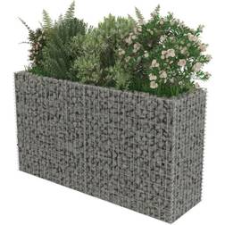 vidaXL Gabion Planter Galvanised Steel 180 x 50 x 100 cm 50cm