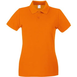 Universal Textiles Lady Fit Short-Sleeved Polo Shirt - Orange/Blanc