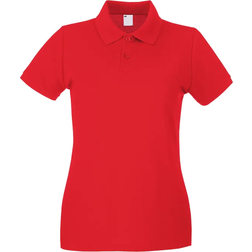 Universal Textiles Women's Fitted Short Sleeve Casual Polo Shirt - Bright Red