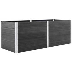 vidaXL Puutarhan Korotettu Kukkalaatikko 250 x 50 x 91 cm WPC Harmaa