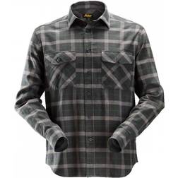 Snickers Workwear 8516 AllroundWork Checked Shirt - Anthracite Melange/Light Grey Melange