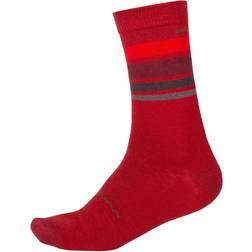 Endura BaaBaa Merino Stripe Sock Men - Red