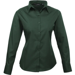 Premier Poplin Blouse Met Lange Mouwen - Groen