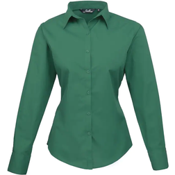 Premier Poplin Blouse Met Lange Mouwen - Smaragd