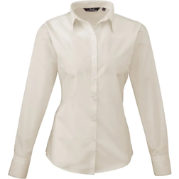 Premier Popeline Blouse Met Lange Mouwen - Naturel