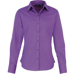 Premier Women's Long Sleeve Poplin Blouse - Rich Violet