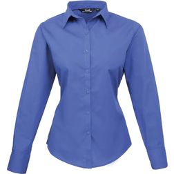 Premier Popeline Blouse Met Lange Mouwen - Blauw