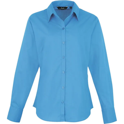 Premier Popeline Blouse Met Lange Mouwen - Saffier
