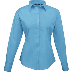 Premier Popeline Blouse Met Lange Mouwen - Turquoise