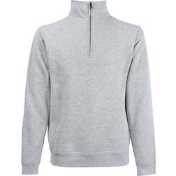 Fruit of the Loom Ritssluiting Nek Sweatshirt Top - Heather Grijs