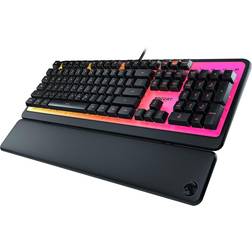 Roccat Magma Membrane PC Gaming Keyboard RGB LED Backlit Lighting Silent Palm/Wrist