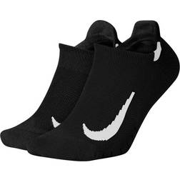 Nike Multiplier No-Show Running Socks 2-pack Men - Black/White