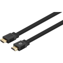 Manhattan Flat HDMI-HDMI High Speed with Ethernet 0.5m