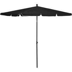 vidaXL Ombrellone da Giardino con Palo 210x140 cm Nero 140cm