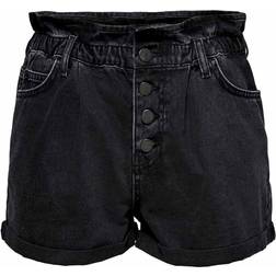 Only OnlCuba Life Paperbag Dnm Shorts - Musta
