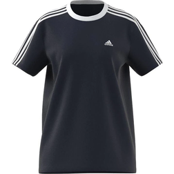 adidas Women's Essentials 3 Stripe T-shirt - Crew Blue