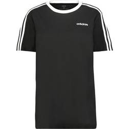 Adidas Women's Essentials 3 Stripe Boyfriend Tee - Black/White