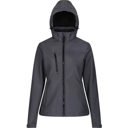 Regatta Women's Venturer 3-Layer Printable Hooded Softshell Jacket - Seal Grey/Black