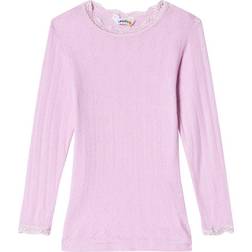 Joha Silk Wool T-shirt with Lace - Pink (16490-197-350)