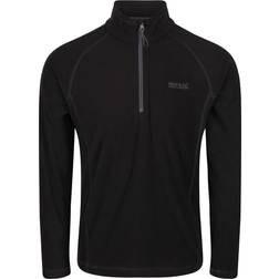 Regatta Montes Lightweight Half Zip Mini Stripe Fleece Top - Black