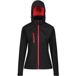 Regatta Women's Venturer Hooded Softshell Jacket - Black/Classic Red