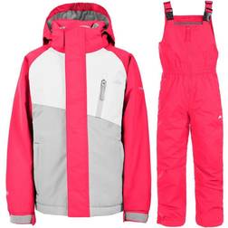 Trespass Kid's Crawley Waterproof Ski Suit Set - Raspberry