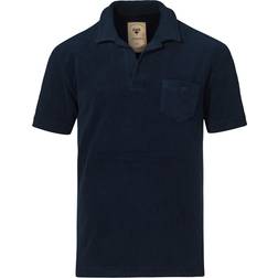 Oas Solid Terry Polo Shirt - Navy