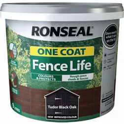 Ronseal One Coat Fence Life Wood Paint Black 9L