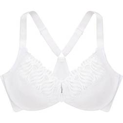 Glamorise Front Close T-Back WonderWire Bra - White