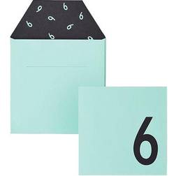 Design Letters Invites Birthday Card 6 Turquoise/Black