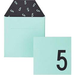 Design Letters Invites Birthday Card 5 Turquoise/Black
