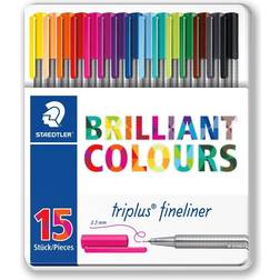 Staedtler 334 Triangular Fineliner Brilliant Colours 15-pack