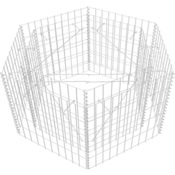 vidaXL Korotettu Kuusikulmainen Gabion Kivikorikehys 100x90x50 cm