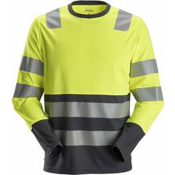 Snickers Workwear AllroundWork Hi-Vis Long Sleeve CL2 T-shirt - Hi Vis Yellow/Steel Grey