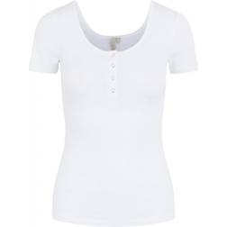 Pieces Kitte Ribbed Short Sleeved Top - Bright White