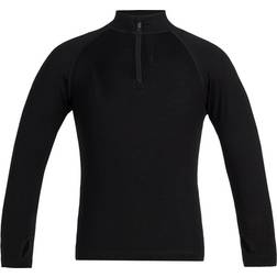 Icebreaker Kid's Merino 260 Tech Long Sleeve Half Zip Thermal Top - Black (104499)