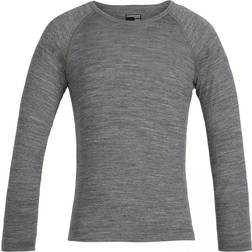 Icebreaker Kid's Merino 200 Oasis Long Sleeve Crewe Thermal Top - Gritstone Heather (104501)