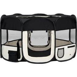 vidaXL Foldable Dog Kennel with Ba