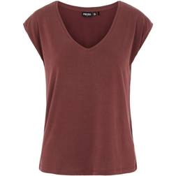 Pieces Modal T-shirt - Red Mahogany