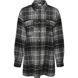 Noisy May Flanny Long Shacket - Grijs