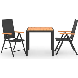 vidaXL 3060076 Juego de comedor de patio, 1 Mesa incl. 2 Sillas