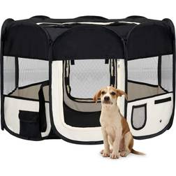 vidaXL Parque De Perros Plegable Y Bolsa Transporte Azul 110x110x58 cm - Rosa