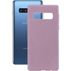 Ksix Funda ecológica para samsung galaxy s10 plus, semirrígida, rosa